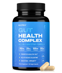 Nootrix Health Complex bottle front highlighting gut support and natural ingredients.