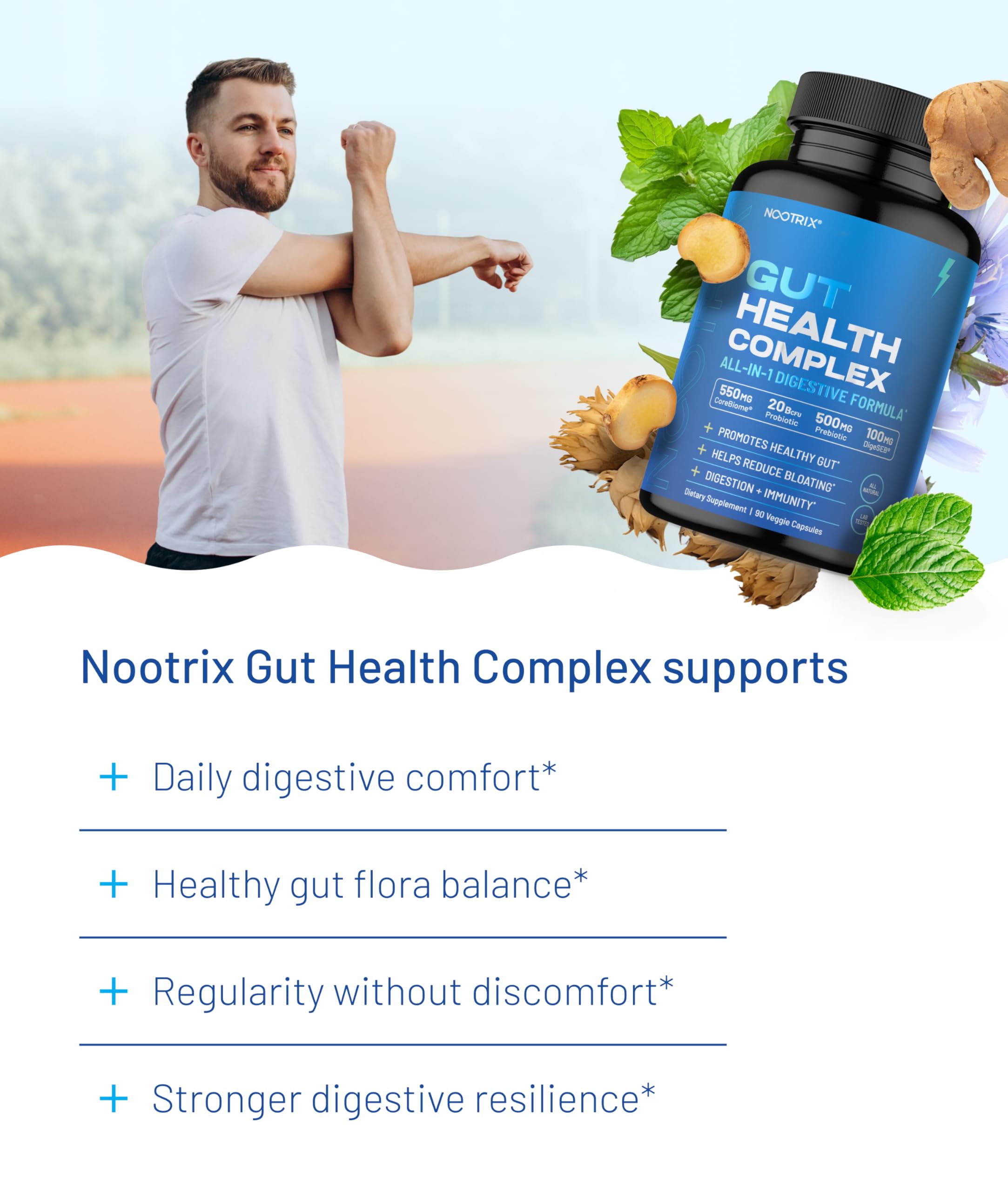 Nootrix Health Complex capsules ready to take for balanced digestion.