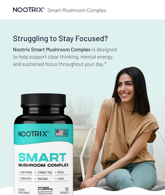 Nootrix capsules close-up highlight easy daily dosing and clean, filler-free formula.