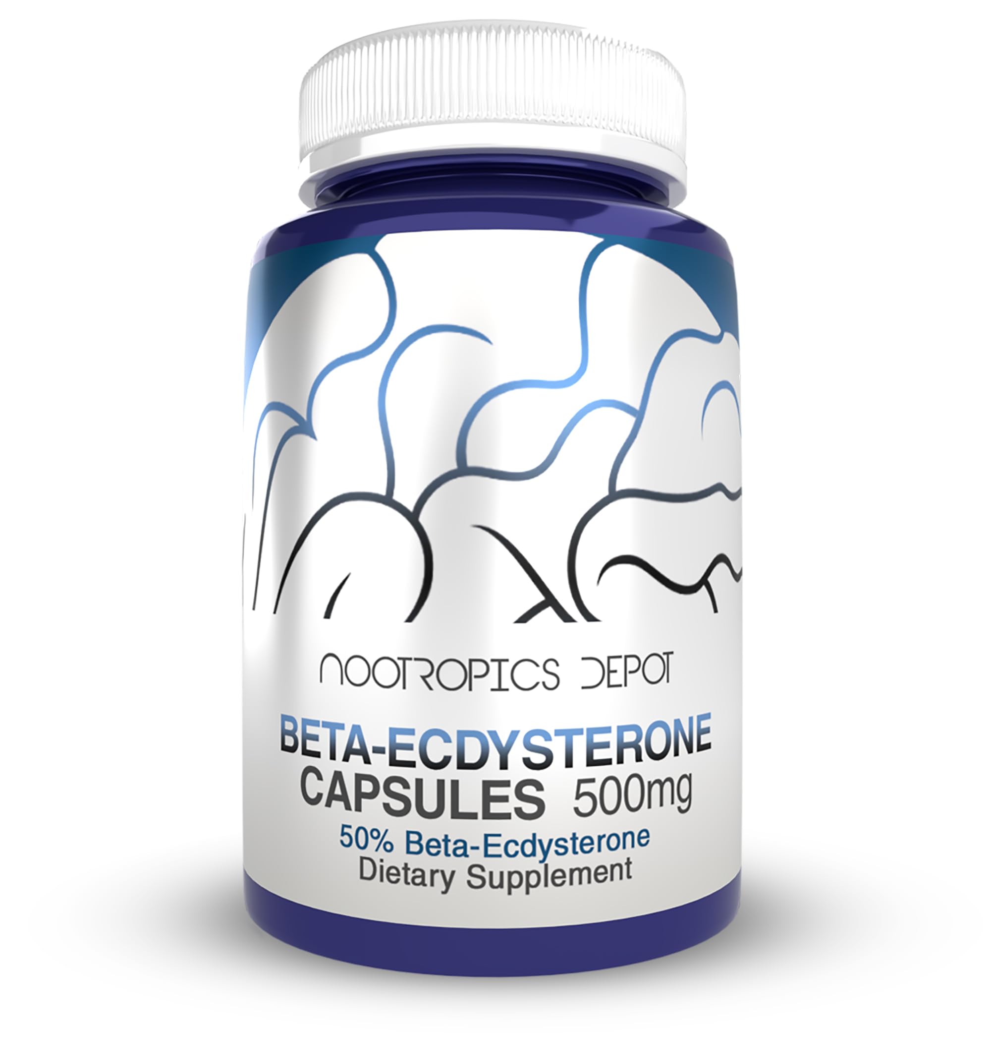 Detailed label highlighting standardized 50% beta-ecdysterone content for quality control.