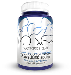 Detailed label highlighting standardized 50% beta-ecdysterone content for quality control.