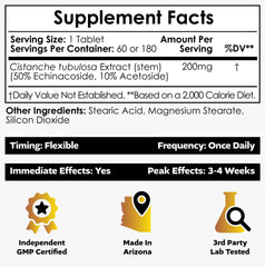 Nootropics Depot Cistanche tablets close-up showing uniform pills for focus.