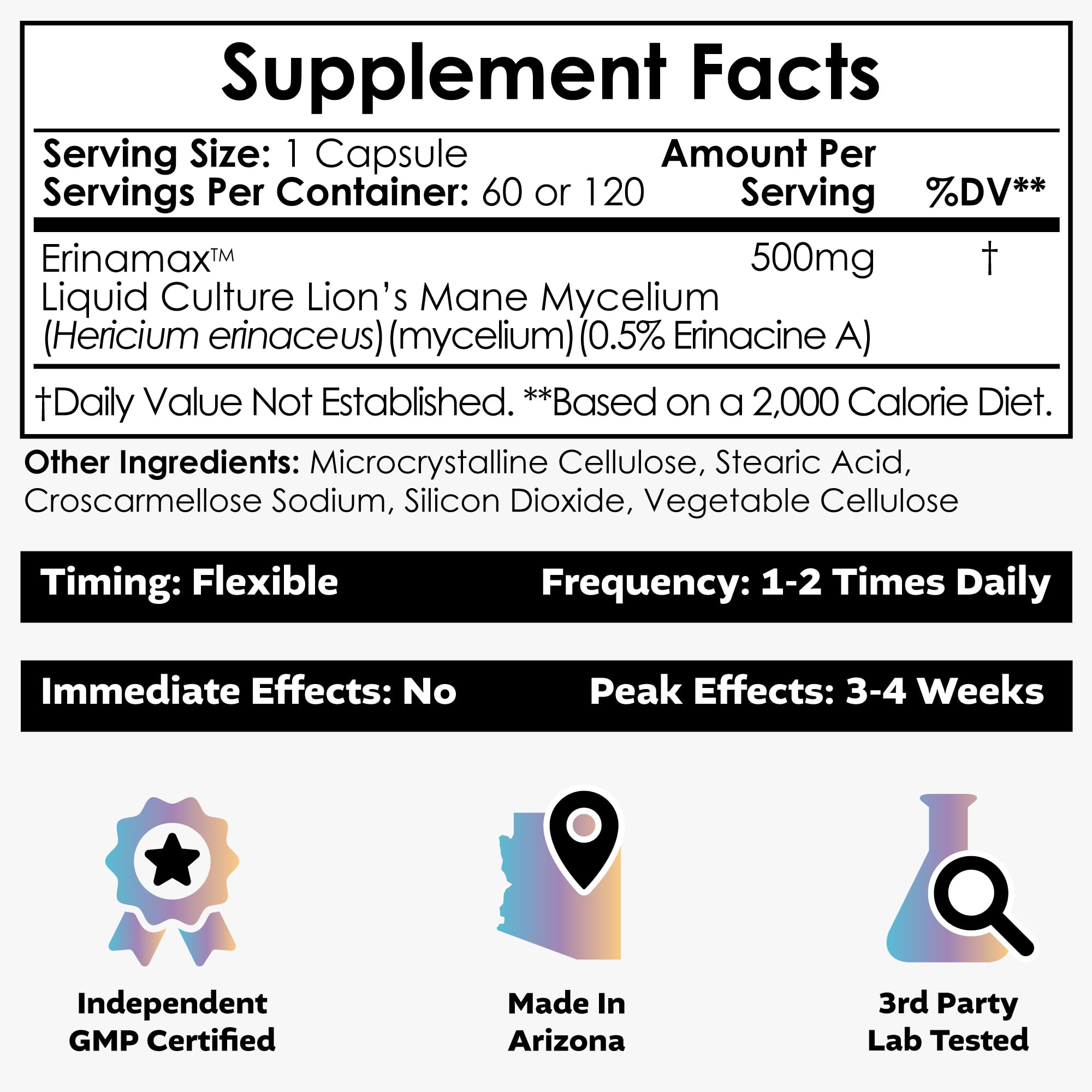Nootropics Depot Erinamax liquid culture vial highlights consistent bioactive compounds.