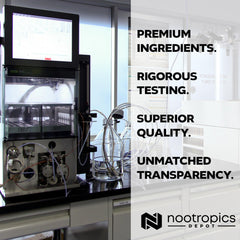 Nootropics Depot Erinamax bottle top-view packaging for a 120-count supply.