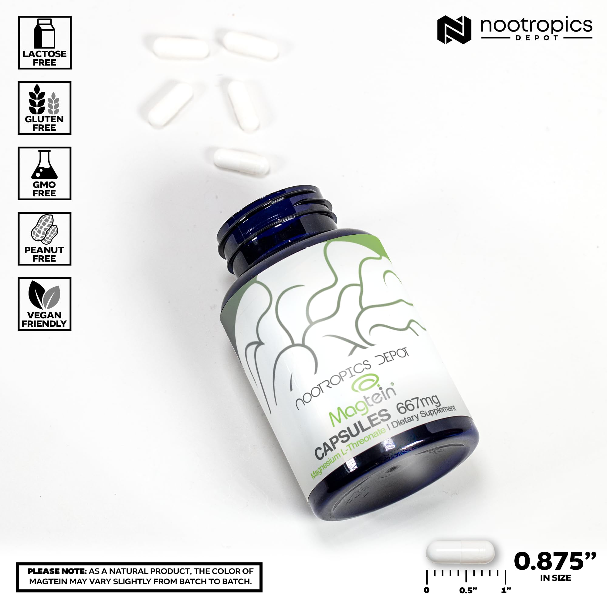 Magtein bottle pour by Nootropics Depot for easy daily dosing