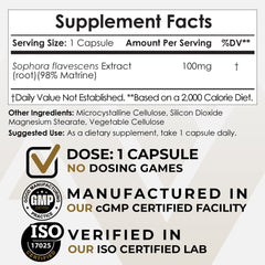 Nootropics Depot matrine capsules packaging highlights consistent potency for daily use.