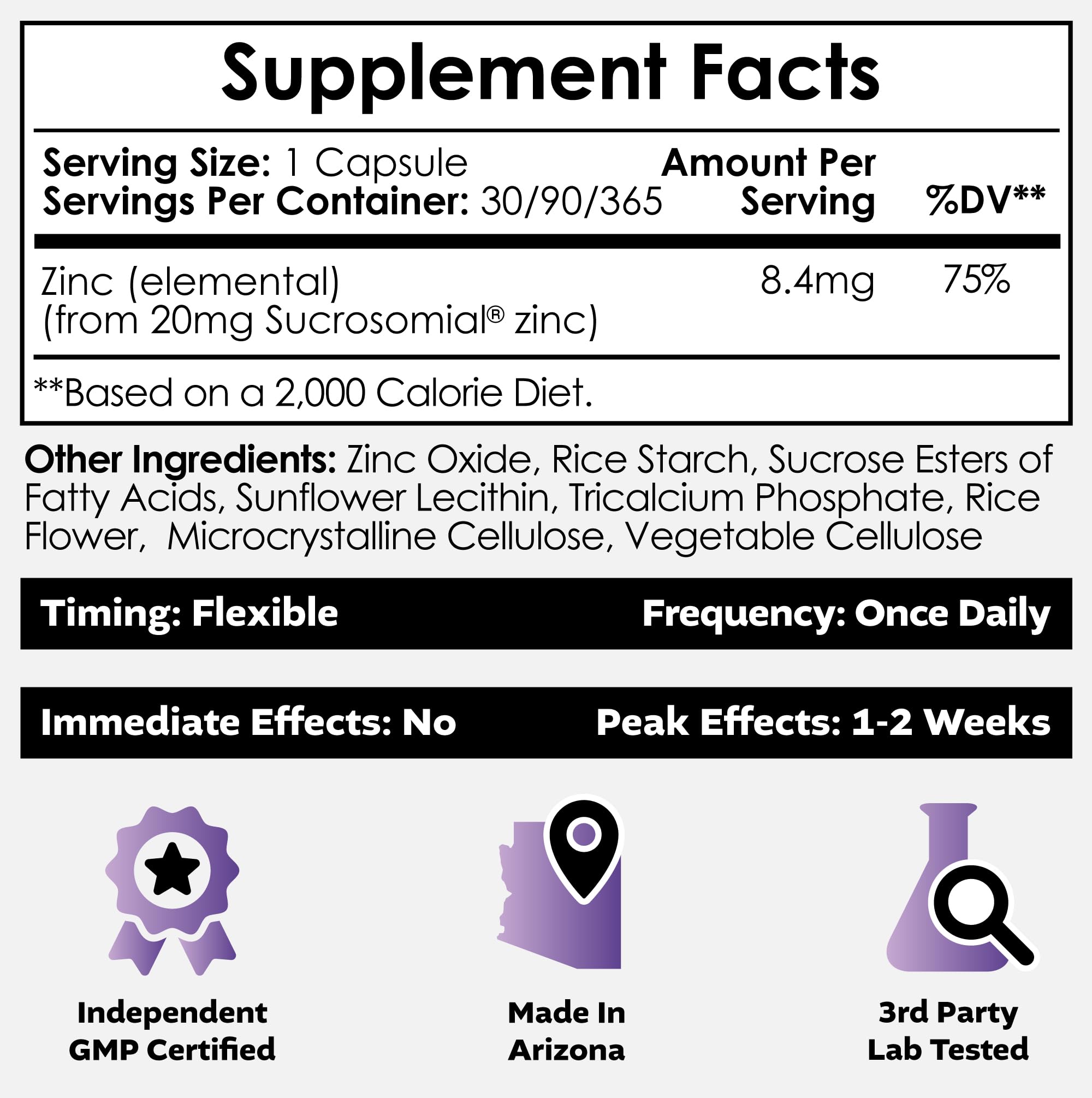 Nootropics Depot MicroZinc capsules closeup emphasizing bioavailability