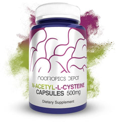 Nootropics Depot NAC capsules 500 mg bottle for daily liver support.