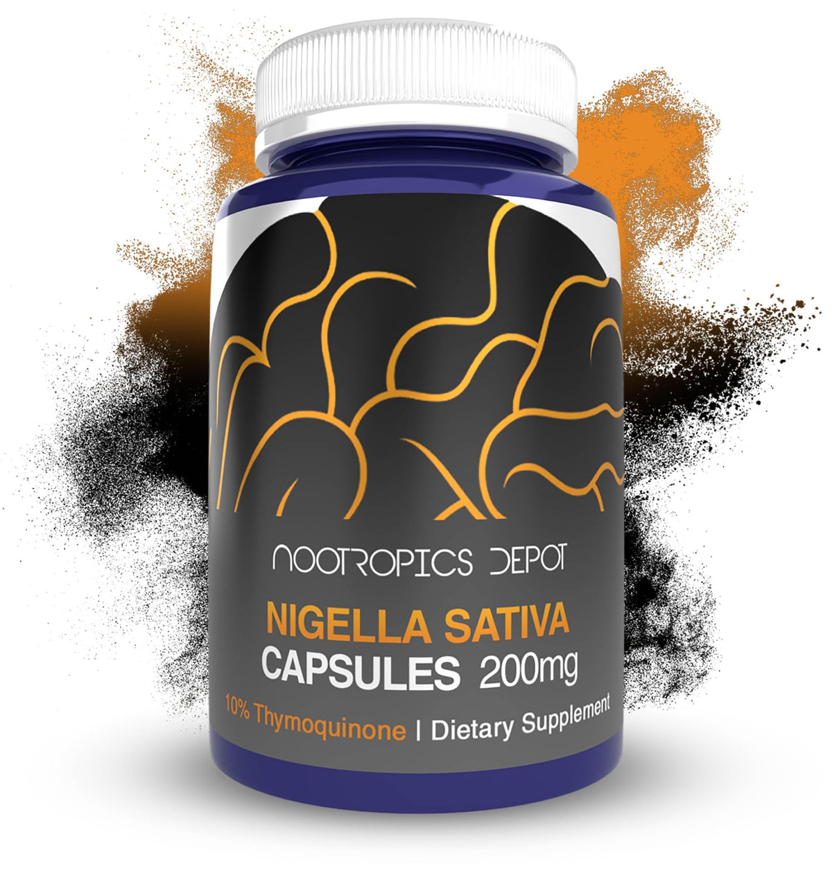 Nootropics Depot Nigella Sativa capsules 200mg for cognitive support.
