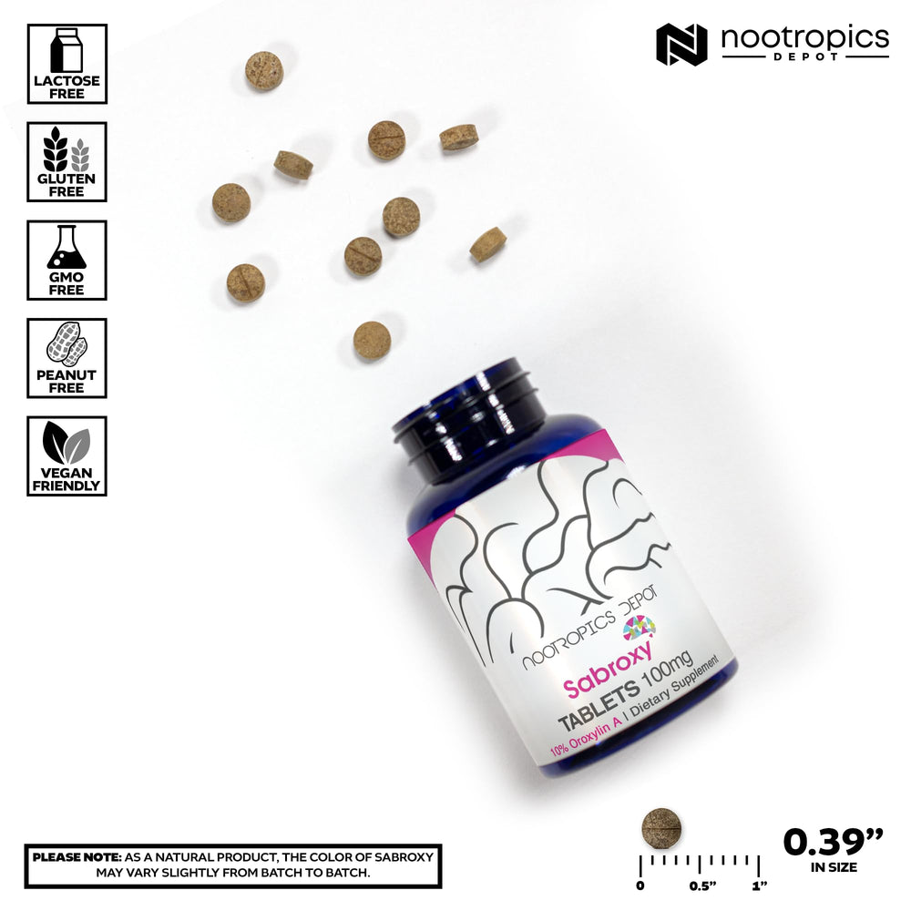 Capsules with label noting 10% Oroxylin A for cognitive support