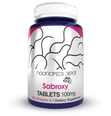 Nootropics Depot Sabroxy tablets front view with 100 mg focus support