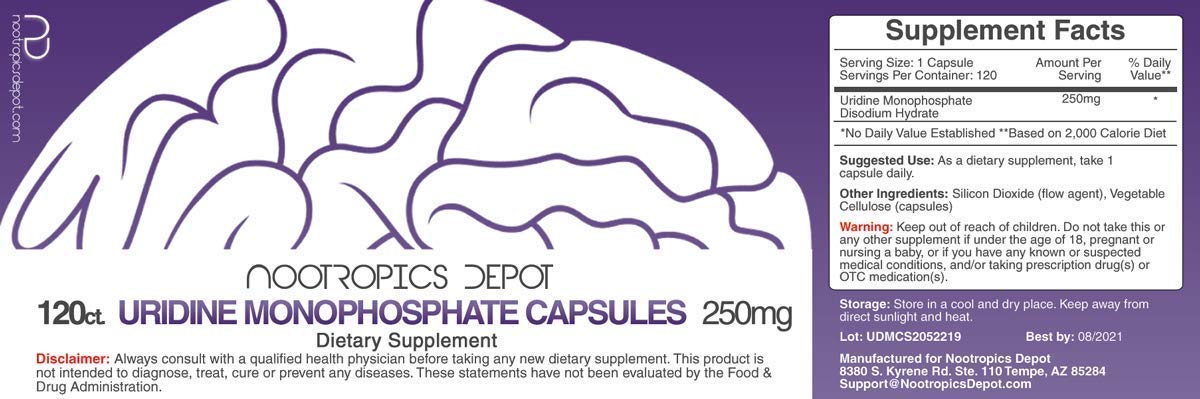 Nootropics Depot Uridine Monophosphate Capsules capsules-closeup highlighting high-quality neural support