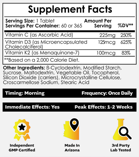 Nootropics Depot vitamin d3-k2 capsules closeup; shows tablet texture for daily supplementation