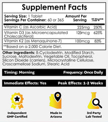 Nootropics Depot vitamin d3-k2 capsules closeup; shows tablet texture for daily supplementation