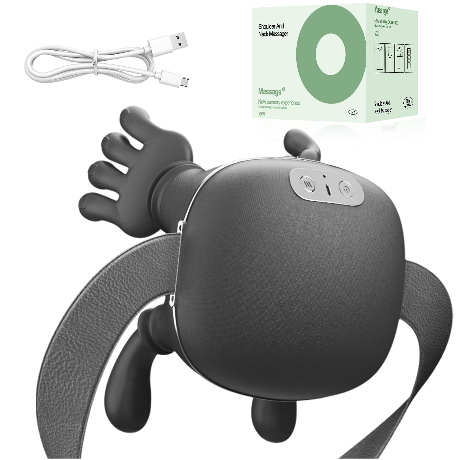 Nooydio neck massager front view demonstrates ergonomic design for comfortable neck support.