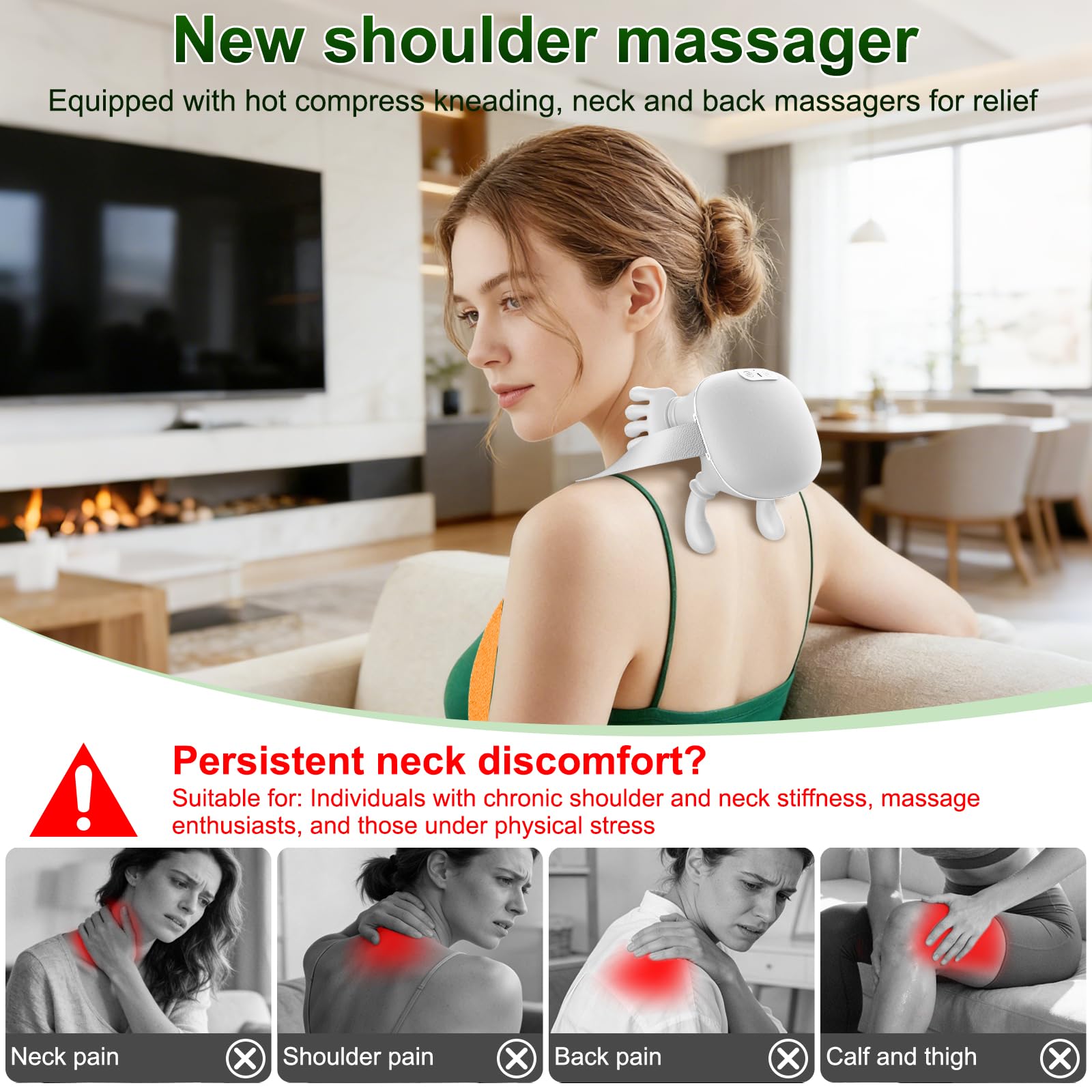 Nooydio wireless massager provides cordless use and long battery life.