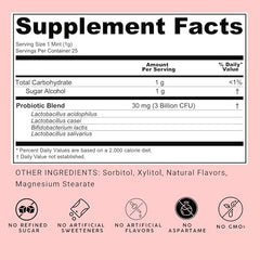 NOOZ Probiotic Mints sugar-free label signals guilt-free minting and dietary compatibility.