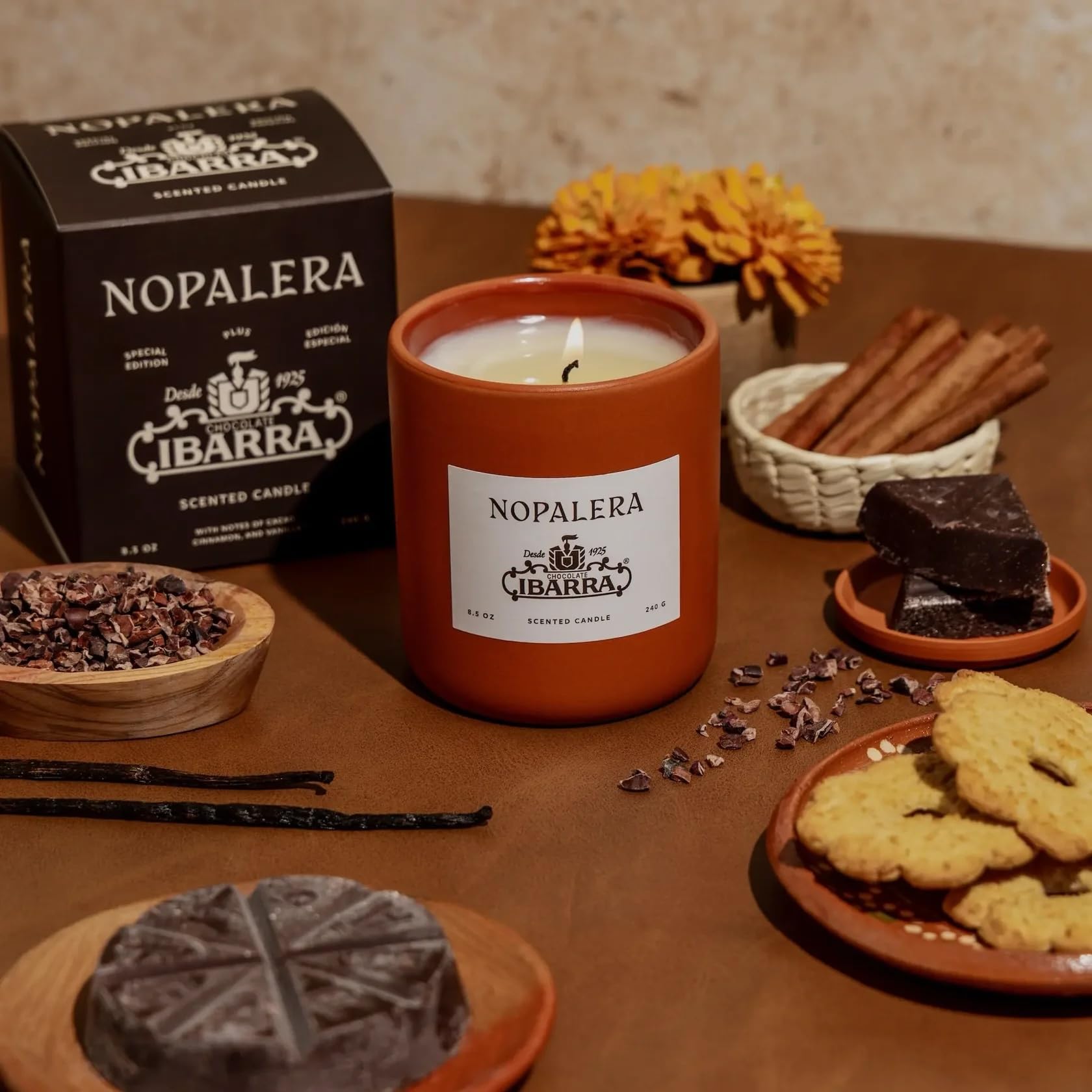 Nopalera Ibarra Candle used as a chocolate ritual vessel later.