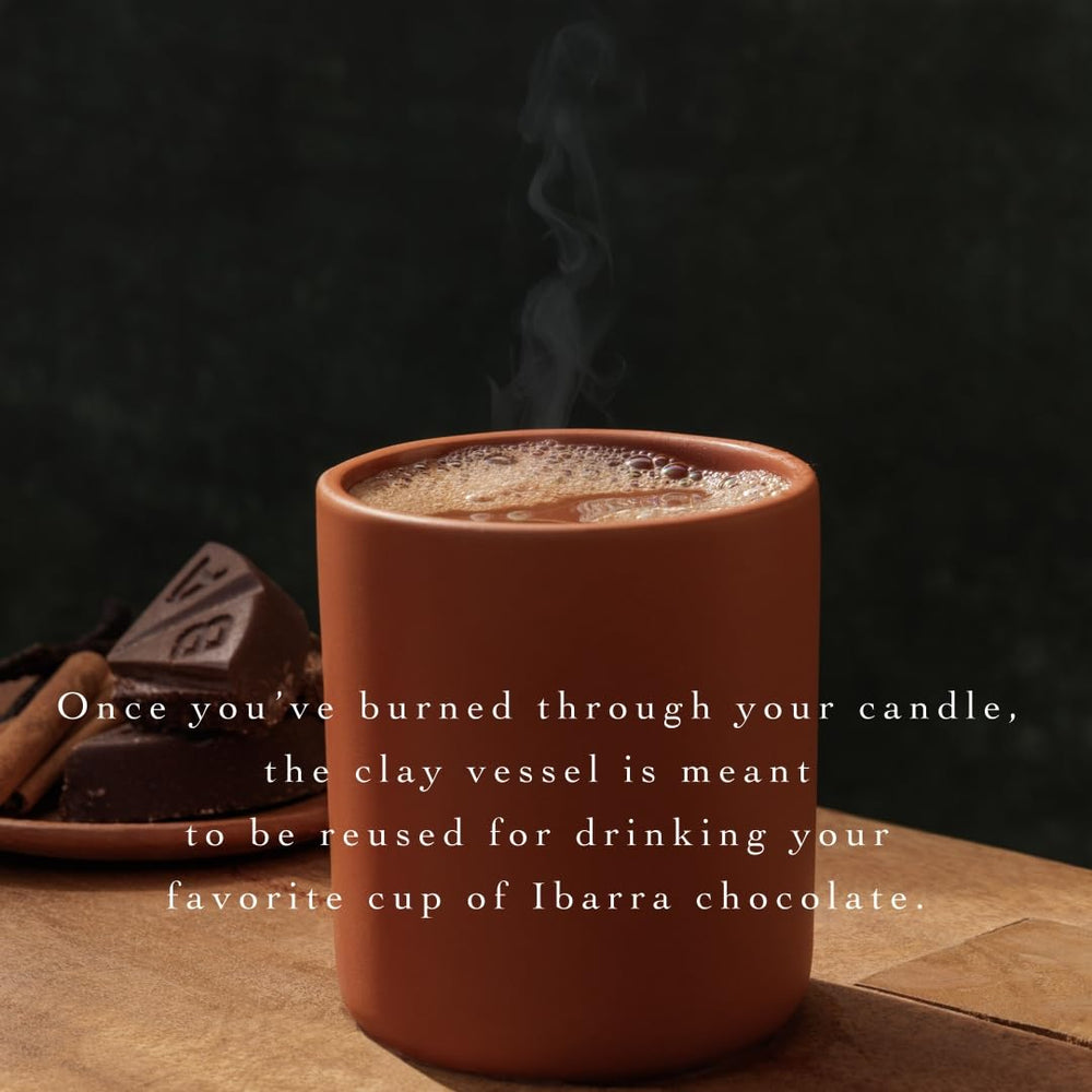 Nopalera Ibarra Candle organic cotton wick promotes clean burning.