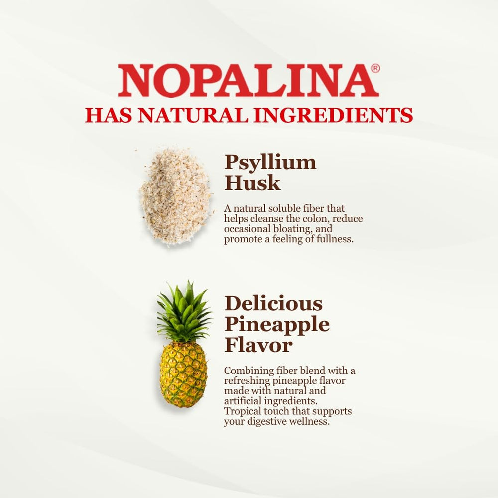 Nopalina Fiber Formula pineapple beverage glass ready to enjoy