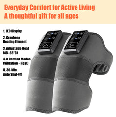 Nopuee cordless knee wrap with rechargeable battery for portable warmth.