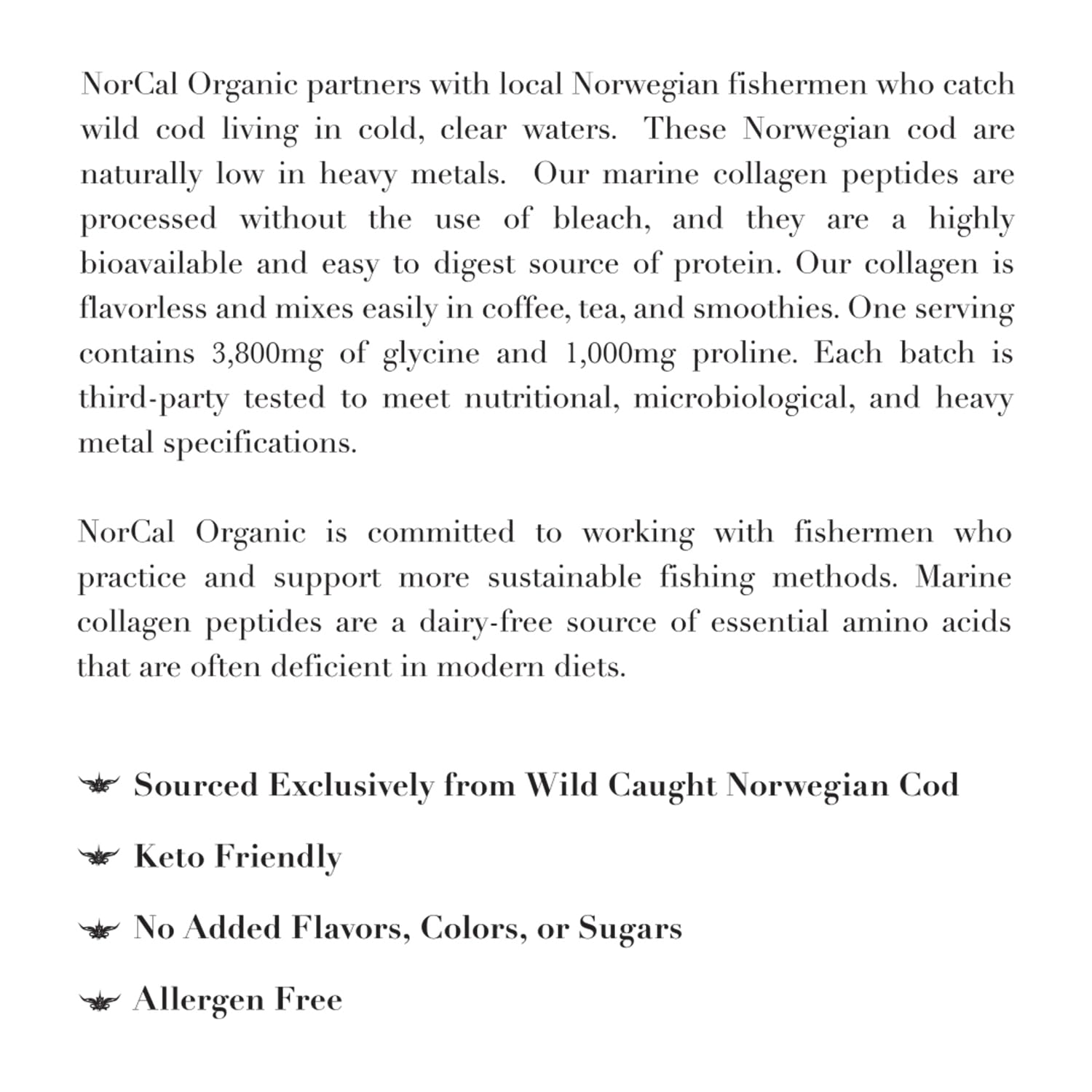 NorCal Organic product shown at a US GMP-certified facility ensuring quality.