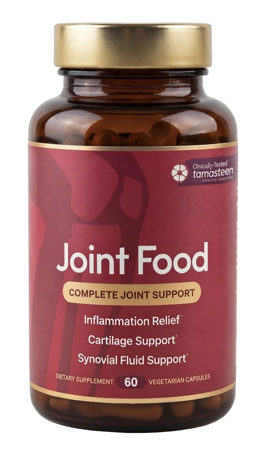 Nordic Healthy Living Joint Food bottle front shows tamasteen formula for daily joint support