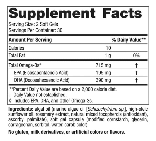 Nordic Naturals Algae Omega bottle on desk, convenient vegan EPA/DHA source