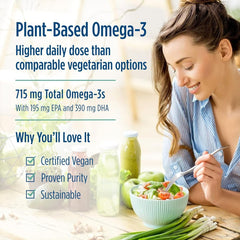 Nordic Naturals Algae Omega microalgae source illustration, emphasizing sustainable origin