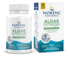 Nordic Naturals Algae Omega softgels in bottle supporting plant-based omega-3 intake