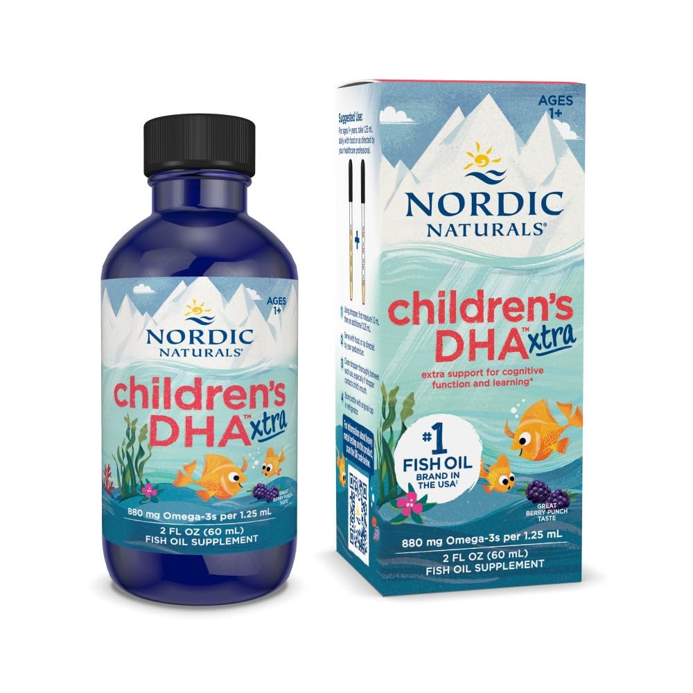 Nordic Naturals Children’s DHA Xtra Berry Punch bottle offers a kid-friendly omega-3 boost.