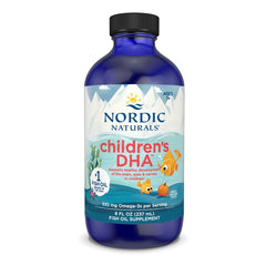 Nordic Naturals Children's DHA orange bottle highlights kid-friendly omega-3 support