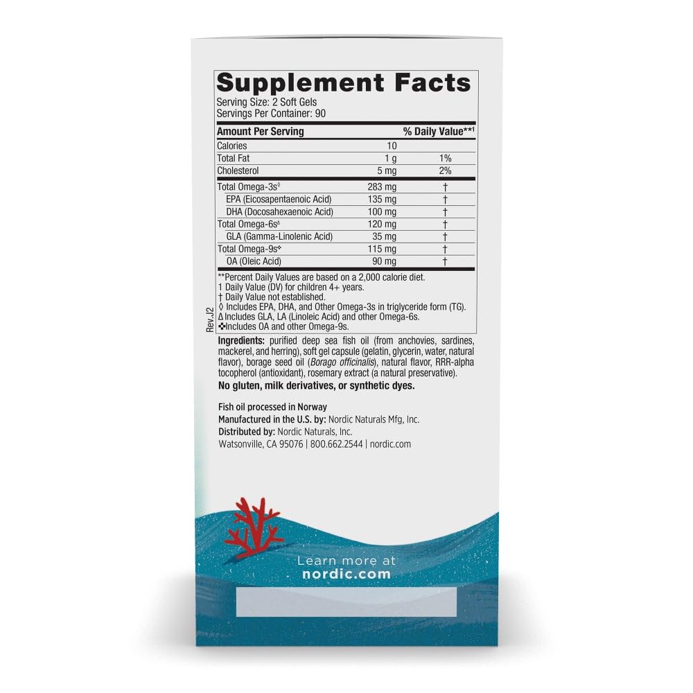 Nordic Naturals Complete Omega Jr. lemon bottle side view showing dosing for kids
