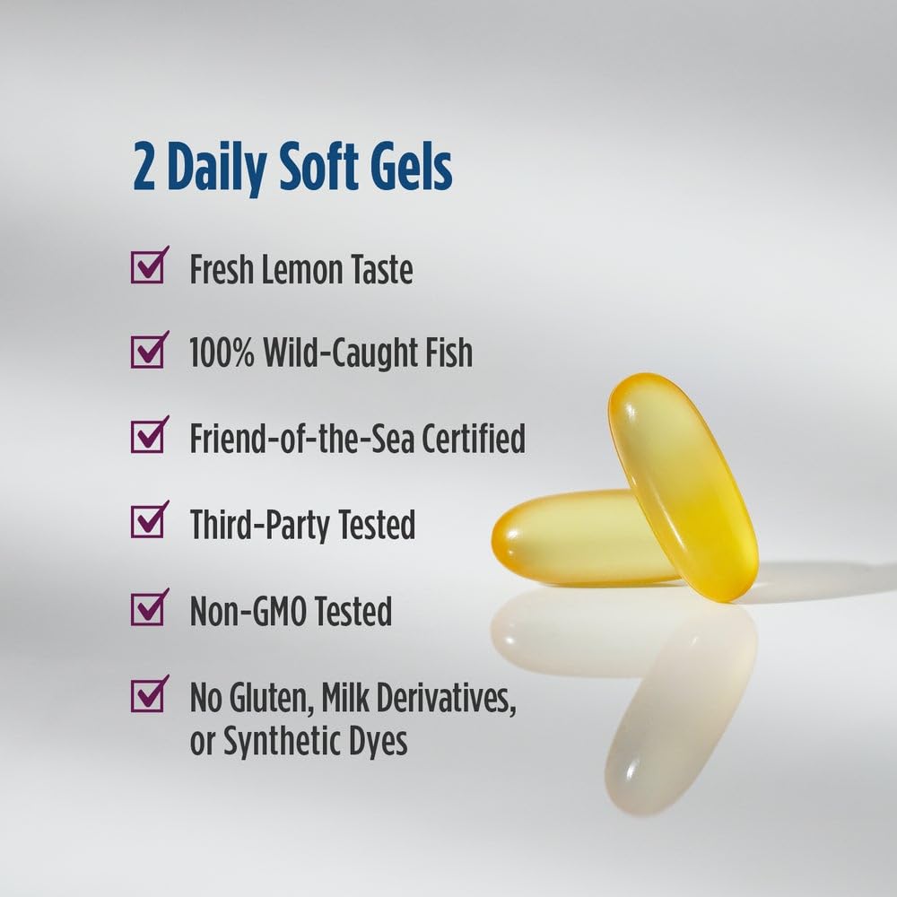 Non-GMO, gluten- and dairy-free Nordic Naturals Complete Omega Xtra Lemon packaging.