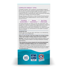 Nordic Naturals Complete Omega Xtra Lemon label highlighting purity and non-GMO status.
