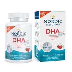 Nordic Naturals DHA Xtra strawberry bottle closed, convenient daily omega-3 option