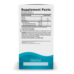 Nordic Naturals EPA Xtra lemon bottle label showcasing purity and non-GMO promise