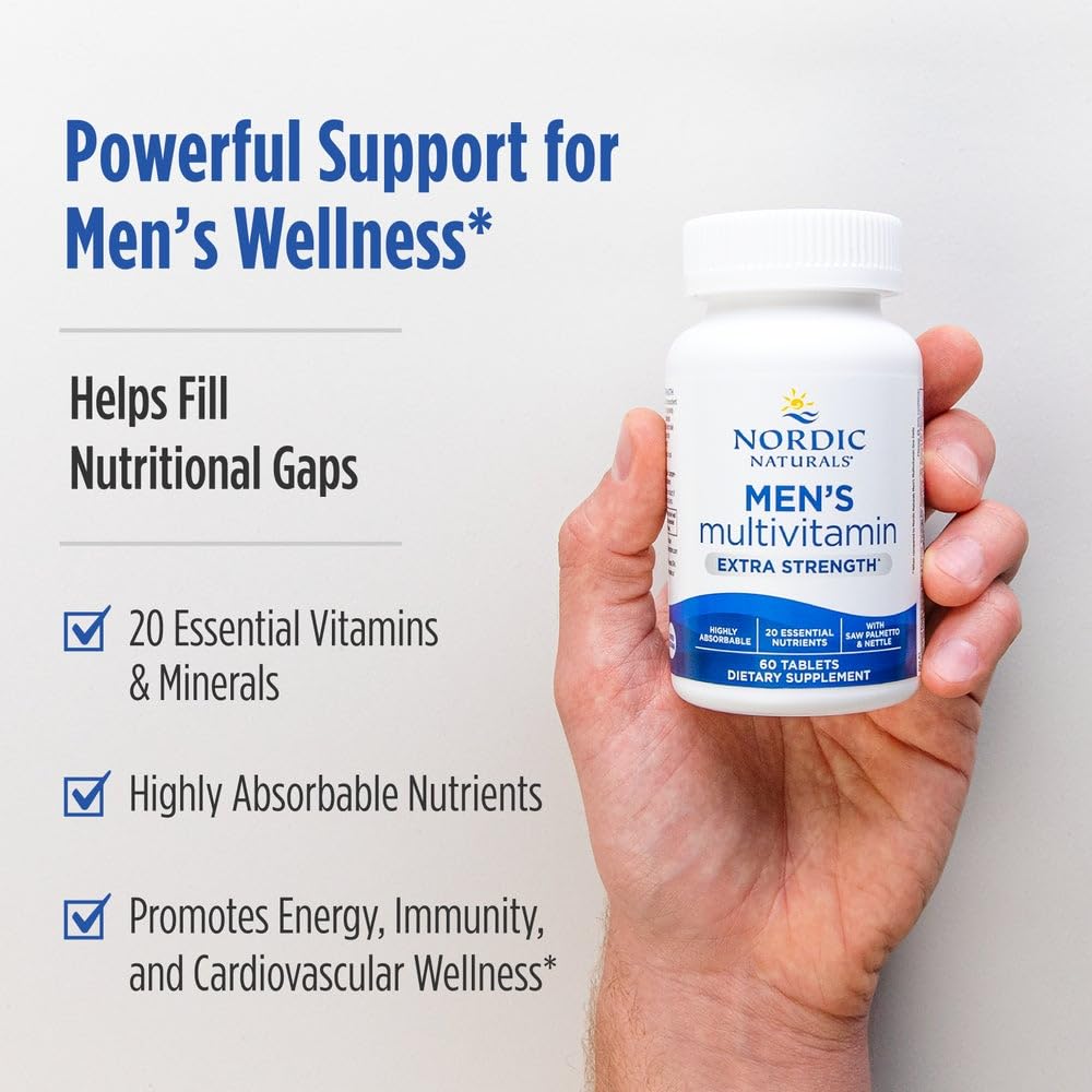 Nordic Naturals Men's Multivitamin Extra Strength chelated minerals for better uptake.