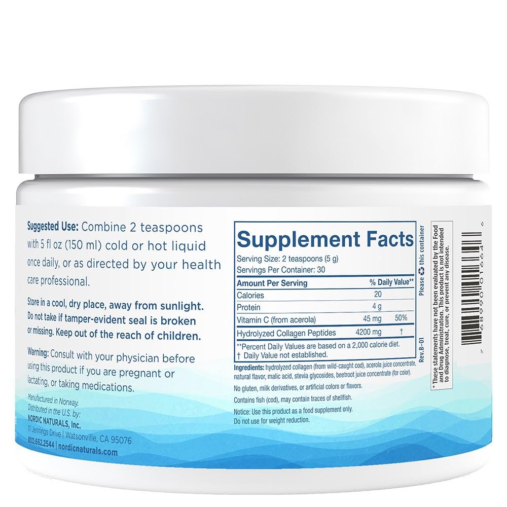 Nordic Naturals Nordic Beauty powder strawberry scoop for easy daily use