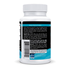 Close-up label on Nordic Naturals Ubiquinol Sport bottle highlighting ubiquinol energy support.