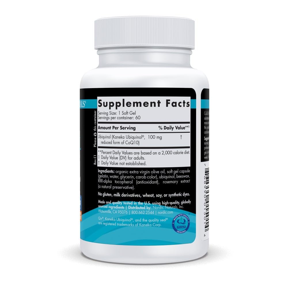 Nordic Naturals Nordic CoQ10 Ubiquinol Sport mini gels for active days.