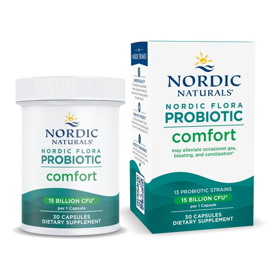 Nordic Naturals Nordic Flora Probiotic Comfort bottle promotes daily digestive balance