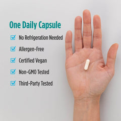 Capsules being poured from the bottle for convenient daily use