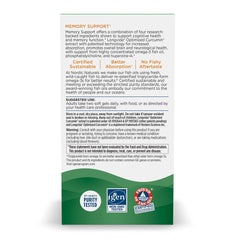 Nordic Naturals Omega-3 Curcumin label emphasizes bioavailability and phosphatidylcholine support.