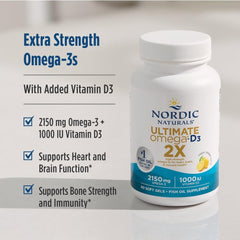 Nordic Naturals Omega-3 rich fish sources illustration, sustainable and ethical sourcing.