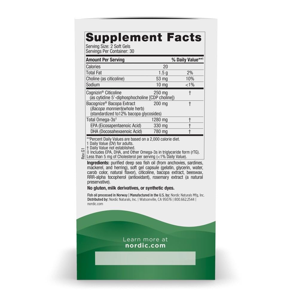 Nordic Naturals Omega Focus lemon softgel closeup—gentle taste and smooth texture for daily use.
