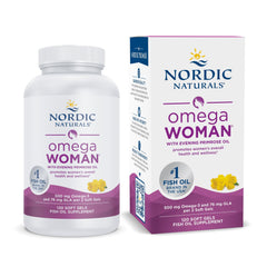 Nordic Naturals Omega Woman lemon bottle for easy daily omega-3 routine.