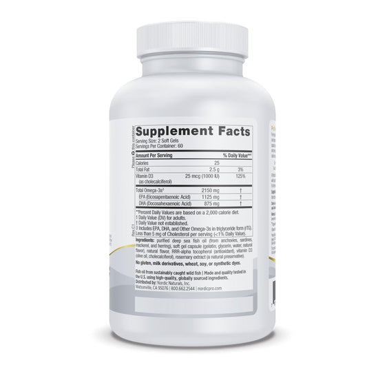 Nordic Naturals ProOmega 2000-D lemon softgels close-up showing softgel texture