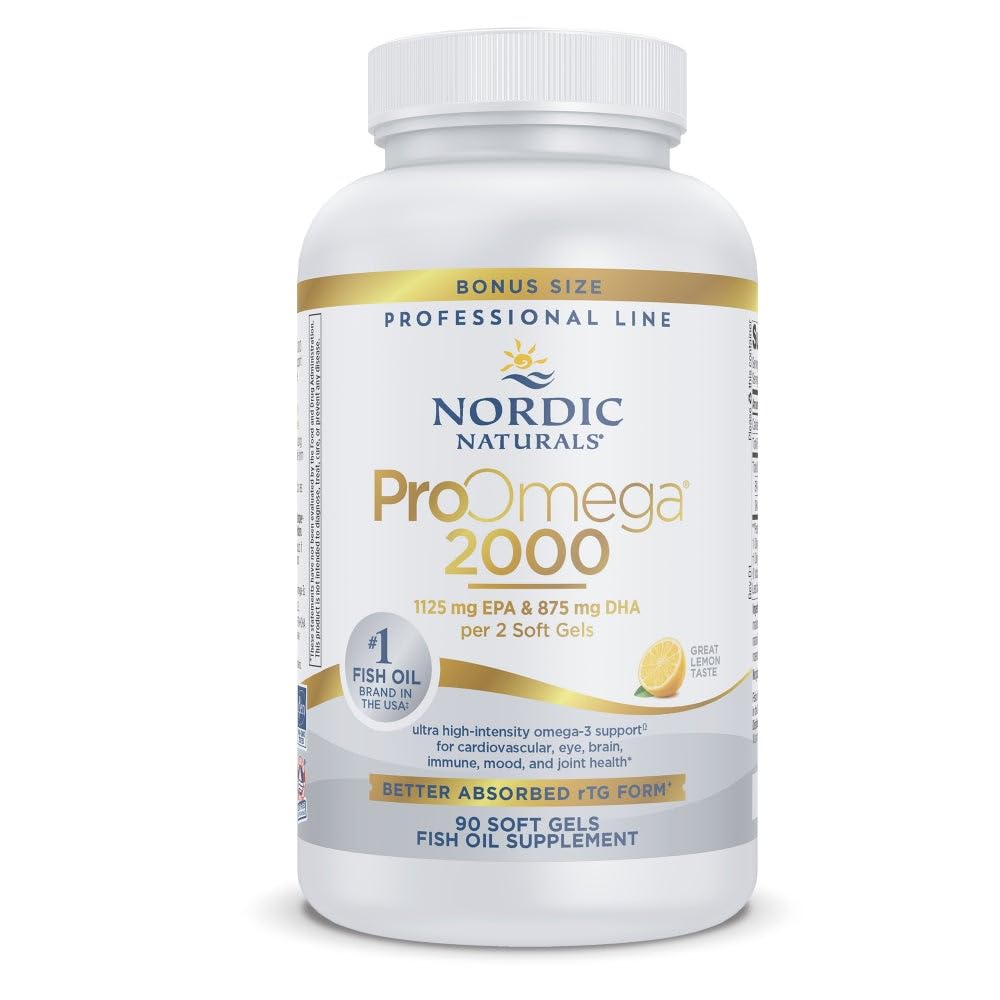 Nordic Naturals ProOmega 2000 lemon bottle front view for daily omega-3 use