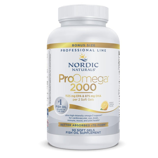 Nordic Naturals ProOmega 2000 lemon bottle front view for daily omega-3 use